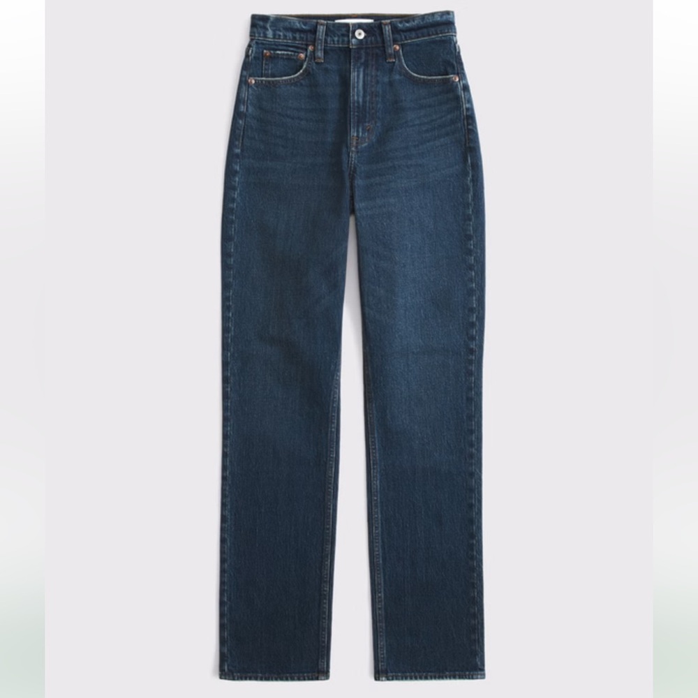 Abercrombie & Fitch Dark Wash Ultra High Rise 90s Straight Jeans – 28 Regular